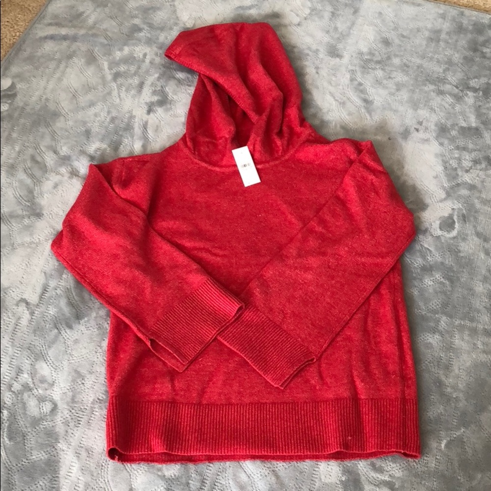 Loft Red Pullover Hooded Sweater